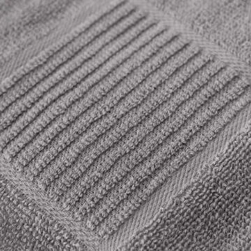 T-fal Textiles 60954 2-Pack Solid & Check Parquet Design 100-Percent Cotton Kitchen Dish Towel, Gray, Solid/Check-2 Pack