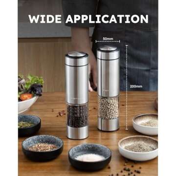 FORLIM Electric Salt and Pepper Grinder with LED Light