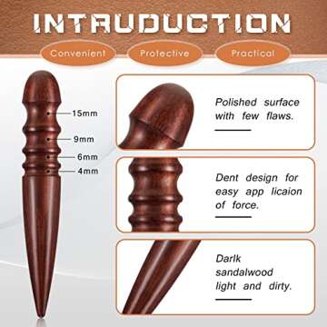 5 Pieces Leather Knife Set Includes 7 in 1 Leather Groover Tool 2 Pieces Edge Beveler Cutting Knife Sandalwood Craft Device, Handle Tools for DIY Craft Cutting