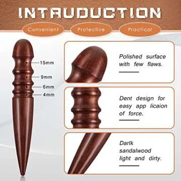 5 Pieces Leather Knife Set Includes 7 in 1 Leather Groover Tool 2 Pieces Edge Beveler Cutting Knife Sandalwood Craft Device, Handle Tools for DIY Craft Cutting