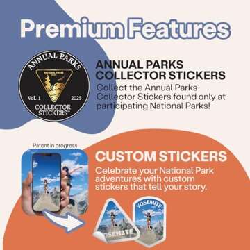 Wondery National Parks Water Bottle With 63 Waterproof Stickers of Parks (USA), 32 oz Stainless Steel Insulated & Vacuum Sealed Water Bottle for Traveling, Hiking, Camping, National Park Gifts- BLACK