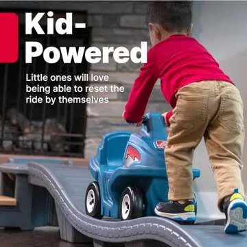 Step2 Up & Down Roller Coaster Kids Ride On Toy, Push Car, Indoor/Outdoor Playset, Made of Durable Plastic, Max Weight 50 lbs., for Toddlers 2-5 Years Old, Gray & Blue