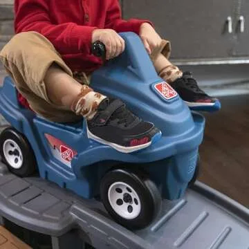 Step2 Up & Down Roller Coaster Kids Ride On Toy, Push Car, Indoor/Outdoor Playset, Made of Durable Plastic, Max Weight 50 lbs., for Toddlers 2-5 Years Old, Gray & Blue