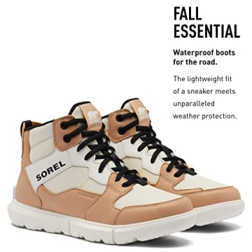 Sorel Women's Explorer II Sneaker Mid Waterproof Shoe - Chalk, Black - Size 7