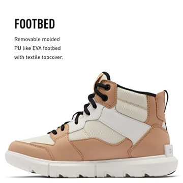 Sorel Women's Explorer II Sneaker Mid Waterproof Shoe - Chalk, Black - Size 7