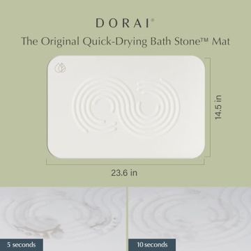 Luxury Bath Stone Mat - Diatomite 23.6"x15.4"