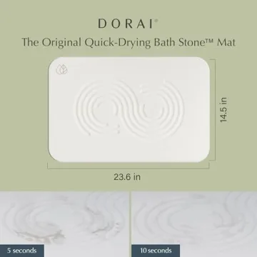 Luxury Bath Stone Mat - Diatomite 23.6"x15.4"