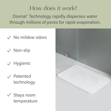 Luxury Bath Stone Mat - Diatomite 23.6"x15.4"