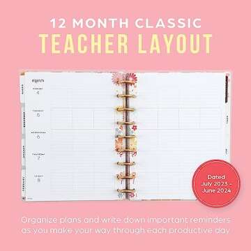 Happy Planner Disney 12-Month Teacher Planner, July 2023–June 2024, Daily, Weekly, and Monthly Dis...