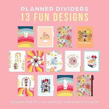 Happy Planner Disney 12-Month Teacher Planner, July 2023–June 2024, Daily, Weekly, and Monthly Disc-Bound Pages, Teacher Layout, Minnnie Mouse Bright Futures Theme, Classic Size, 7 Inches by 9 1/4