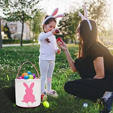 TOPLEE Easter Bunny Basket Set for Kids - Personalized Fun