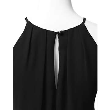 DRESSIS Womens Double Layered Chiffon Mini Tank Dress Black 3XL