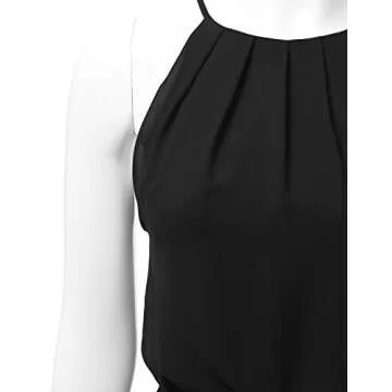 DRESSIS Womens Double Layered Chiffon Mini Tank Dress Black