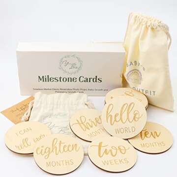 Yumi and Berry Wooden Baby Milestone Cards for Newborns