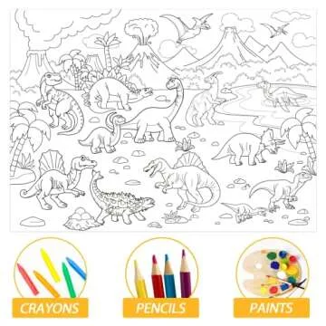 Dinosaur Giant Coloring Poster for Kids' Creative Fun