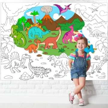 Dinosaur Giant Coloring Poster for Kids' Creative Fun