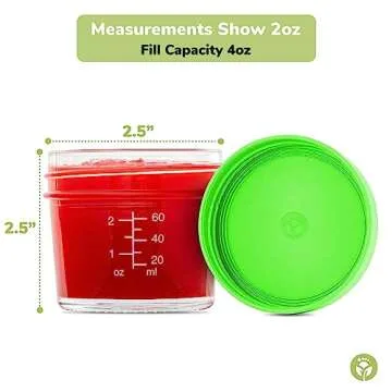 WeeSprout Glass Baby Food Storage Jars w/Lids (4 oz, 12 Pack Set) Snack, Puree, Reusable Small Containers, Breast Milk, Fridge or Freezer, Microwave & Dishwasher Safe, Essential Must Have for Infants