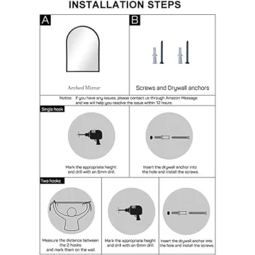 Stylish Dewfig Arched Wall Mounted Mirror for Homes
