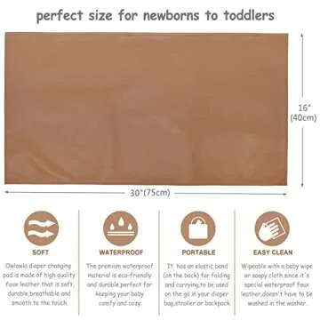 Owlowla Baby Diaper Changing Pad Portable Changing Mat Travel Changing Pad Liner for Baby and Small Toddler(Classic Brown&Brush Strokes)