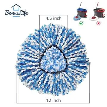 BonusLife 2-Pack Mop Head for O-Ceda RinseClean Spin Mop Refill 2-Tank System Only Easy Cleaning Microfiber Replacement