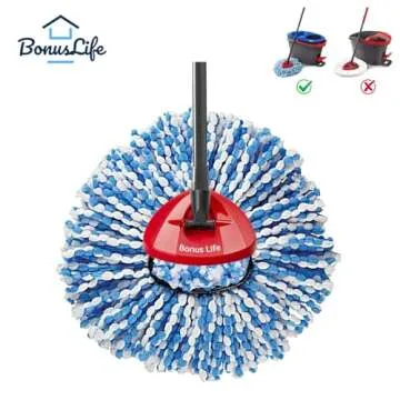 BonusLife 2-Pack Mop Head for O-Ceda RinseClean Spin Mop Refill 2-Tank System Only Easy Cleaning Microfiber Replacement