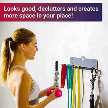 Gym Storage Rack for Gym Accessories - Creates More Space & Declutters - Does not Bend - Gym Rack fo...