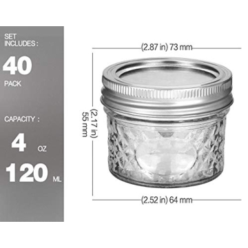 VERONES 4 OZ Mason Jars - Canning, DIY, and Gifting Solutions
