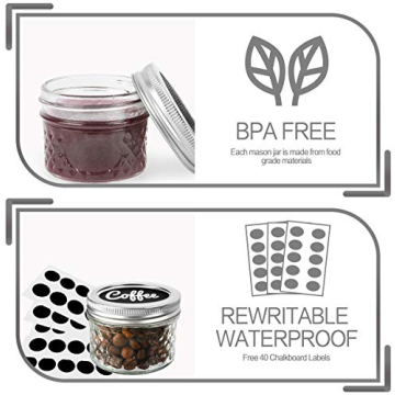 VERONES 4 OZ Mason Jars - Canning, DIY, and Gifting Solutions