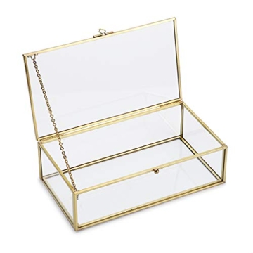 Hipiwe Vintage Glass Keepsake Box - Elegant Jewelry Organizer & Home Decor