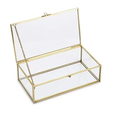 Hipiwe Vintage Glass Keepsake Box - Elegant Jewelry Organizer & Home Decor