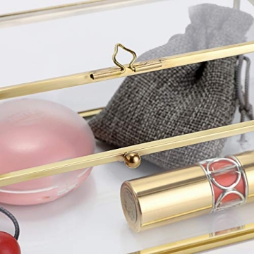 Hipiwe Vintage Glass Jewelry Box Elegant Home Decor Organizer