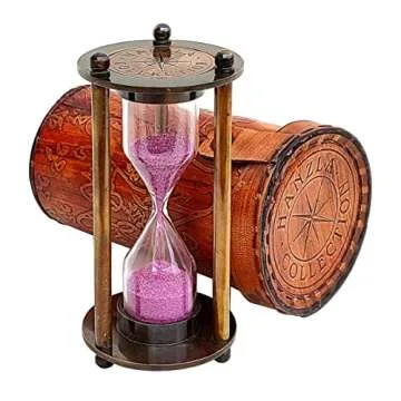 Hanzla Collection Vintage Brass Sand Timer for Home & Office
