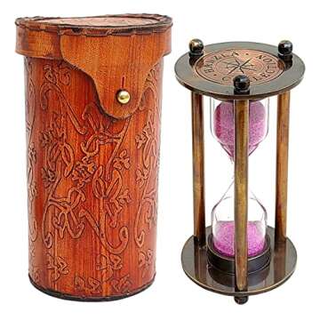 Hanzla Collection Vintage Brass Sand Timer for Home & Office