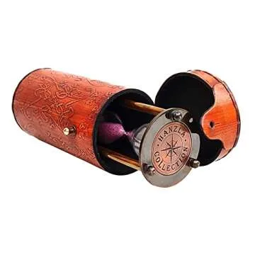 Hanzla Collection Vintage Brass Sand Timer for Home & Office