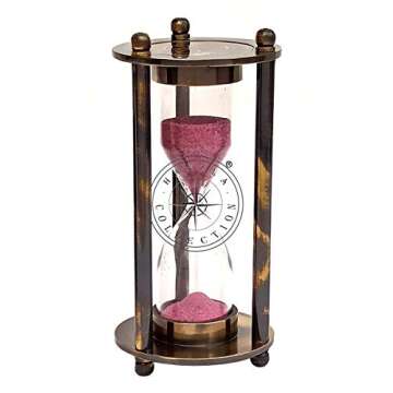 Hanzla Collection Vintage Brass Sand Timer for Home & Office