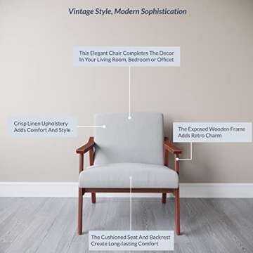 BELLEZE Mid-Century Modern Accent Chair - Stylish Comfort
