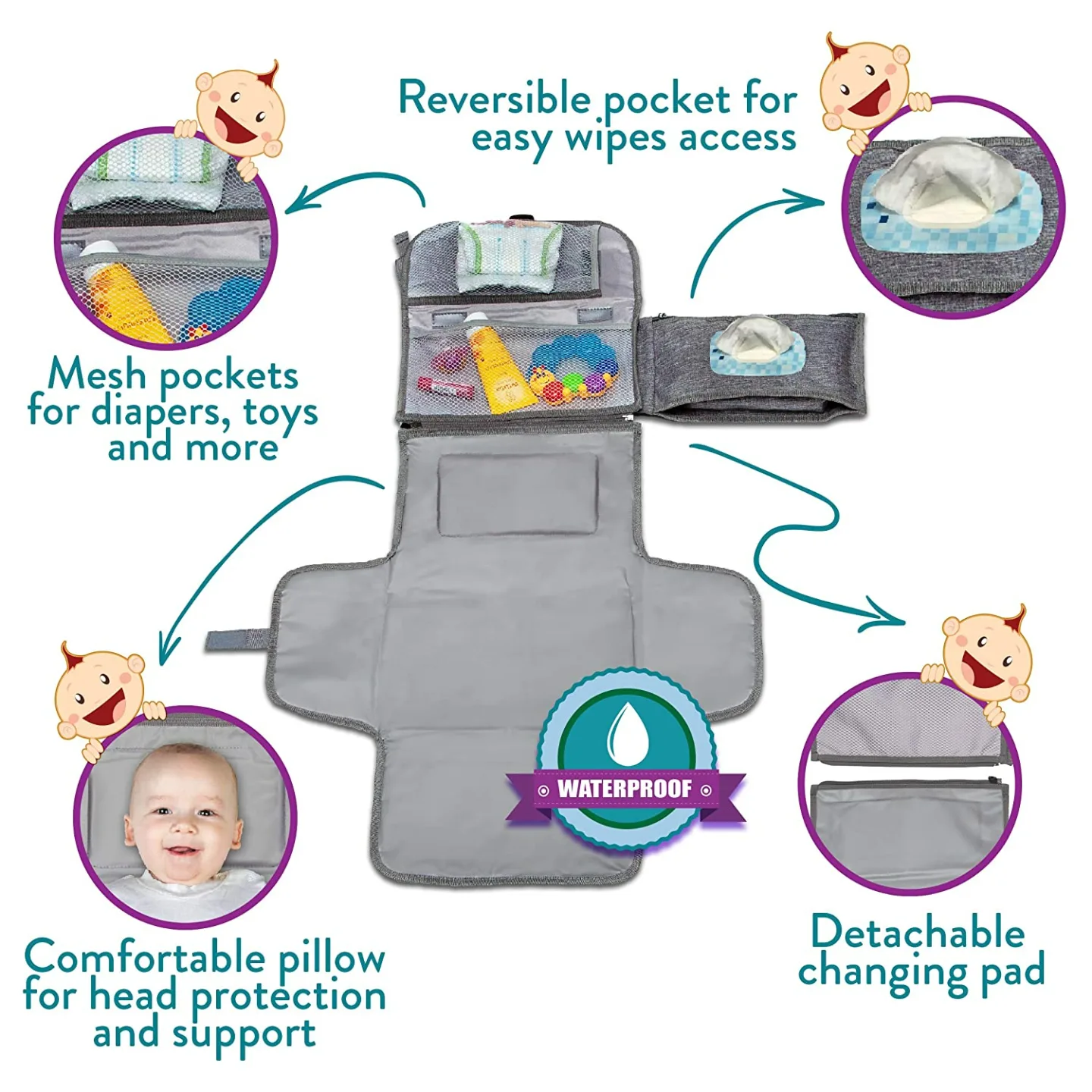 Portable Diaper Changing Station for Newborn Girls