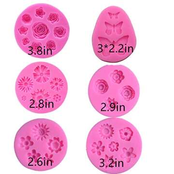Flower Fondant Cake Silicone Mould Flower and Butterfly Candy Molds - for Cake Decoration,Chocolate ...