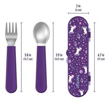 Bentgo® Kids Utensil Set - Easy-Grip Fork and Spoon