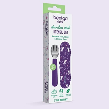 Bentgo® Kids Utensil Set - Easy-Grip Fork and Spoon