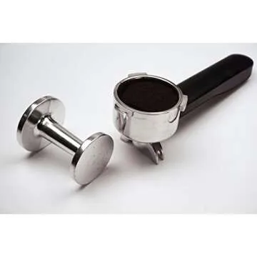 RSVP International Espresso Coffee Kitchen Tool Home and Commercial Use, Dual Sided Tamper, Aluminum Alloy