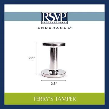 RSVP International Espresso Coffee Kitchen Tool Home and Commercial Use, Dual Sided Tamper, Aluminum Alloy