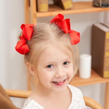 40PCS 4.5 Inch Hair Bows for Girls Sturdy Clips Comfort Wear