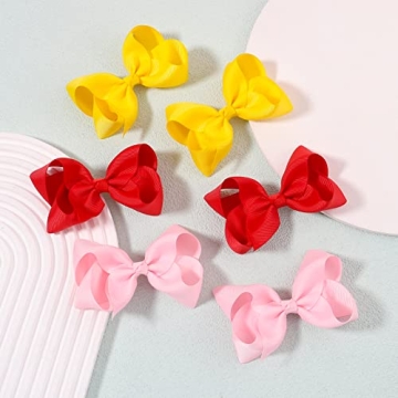 40PCS 4.5 Inch Hair Bows for Girls Sturdy Clips Comfort Wear
