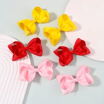 40PCS 4.5 Inch Hair Bows for Girls Sturdy Clips Comfort Wear