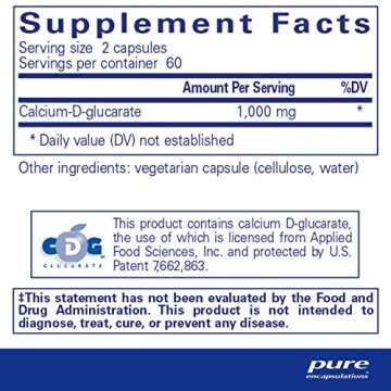Pure Encapsulations Calcium-D-Glucarate | Detox & Cellular Health Supplement | 120 Capsules