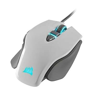 Corsair M65 RGB Elite - FPS Gaming Mouse - 18,000 DPI Optical Sensor - Adjustable DPI Sniper Button - Tunable Weights - White