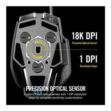 Corsair M65 RGB Elite - FPS Gaming Mouse - 18,000 DPI Optical Sensor - Adjustable DPI Sniper Button - Tunable Weights - White