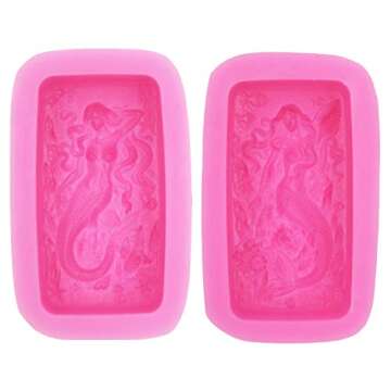 3D Mermaid Silicone Soap Mold for Soap Candle Chocolate Candy Silicone Molds for Soaps Bombs Baking Fondant