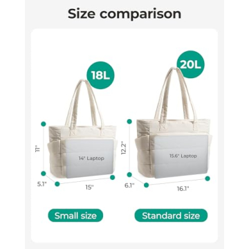 BAGSMART Tote Bag for Women, Lightweight Puffy Tote Bag with Compartments Shoulder Bag Handbag for T...